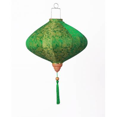 CNY 10inch Satin Cloth UFO Diamond Lantern GY10-GN (Green)