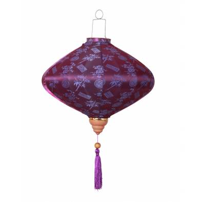 CNY 12inch Satin Cloth UFO Diamond Lantern GY12-PP (Purple)