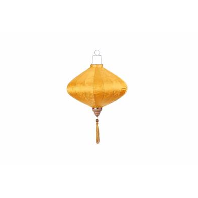 CNY 12inch Satin Cloth UFO Diamond Lantern GY12-YL (Yellow)