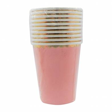 Shiny Scallop Edge Paper Cups (Peach)