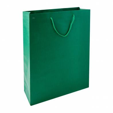 32x41x11cm Striped Paper Bag (Green)